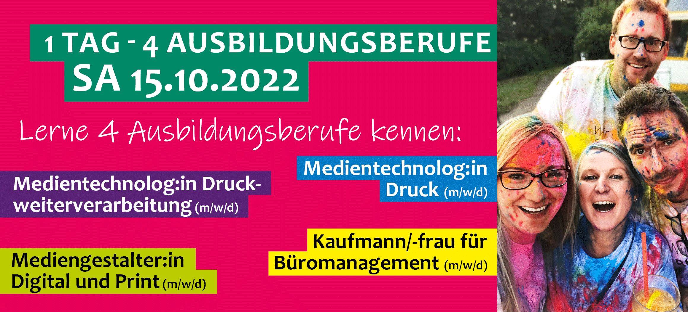 Vorstellung Azubitag mit vier Ausbildungsberufen